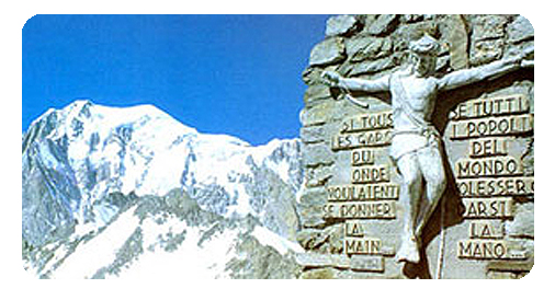 Jesus on a cross on the side of a mountain